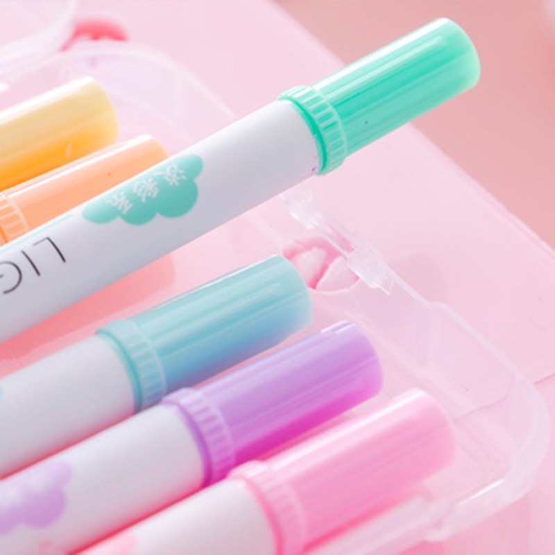 Bút đánh dấu hai đầu 6 màu huỳnh quang