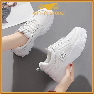 Giày sneaker nữ trắng mạnh mẽ hit hot. tăng chiều cao 5cm hiệu quả. 2 màu