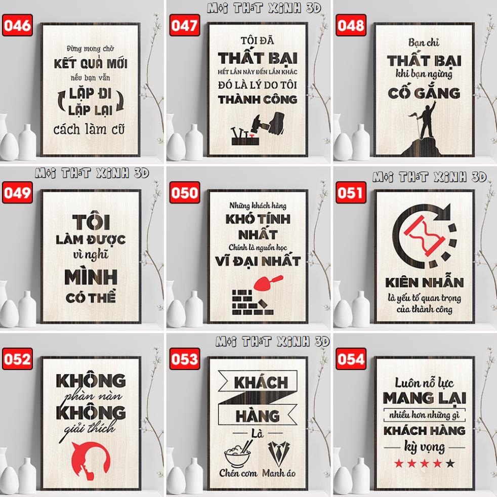 Tranh treo tường, tranh gỗ decor truyền cảm hứng, trang trí văn phòng, quán cafe, homestay, gia đình nội thất xinh 3d