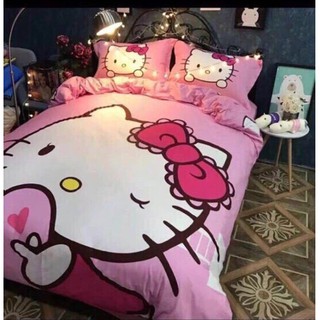 Free ship 99k Bộ vỏ chăn ga gối poly nhập khẩu mẫu hello kitty