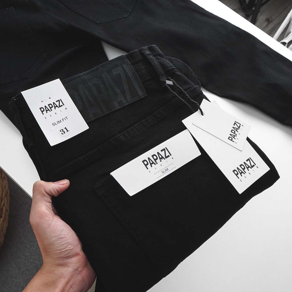 𝐐𝐮𝐚̂̀𝐧 𝐉𝐞𝐚𝐧𝐬 đen basic của PAPAZI - Thiết kế ống côn form slimfit - Quần bò nam đen co giãn tốt , chất liệu cao cấp | BigBuy360 - bigbuy360.vn
