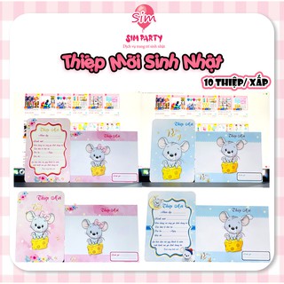 Thiệp mời sinh nhật, thôi nôi cho bé dễ thương (10 Cái)