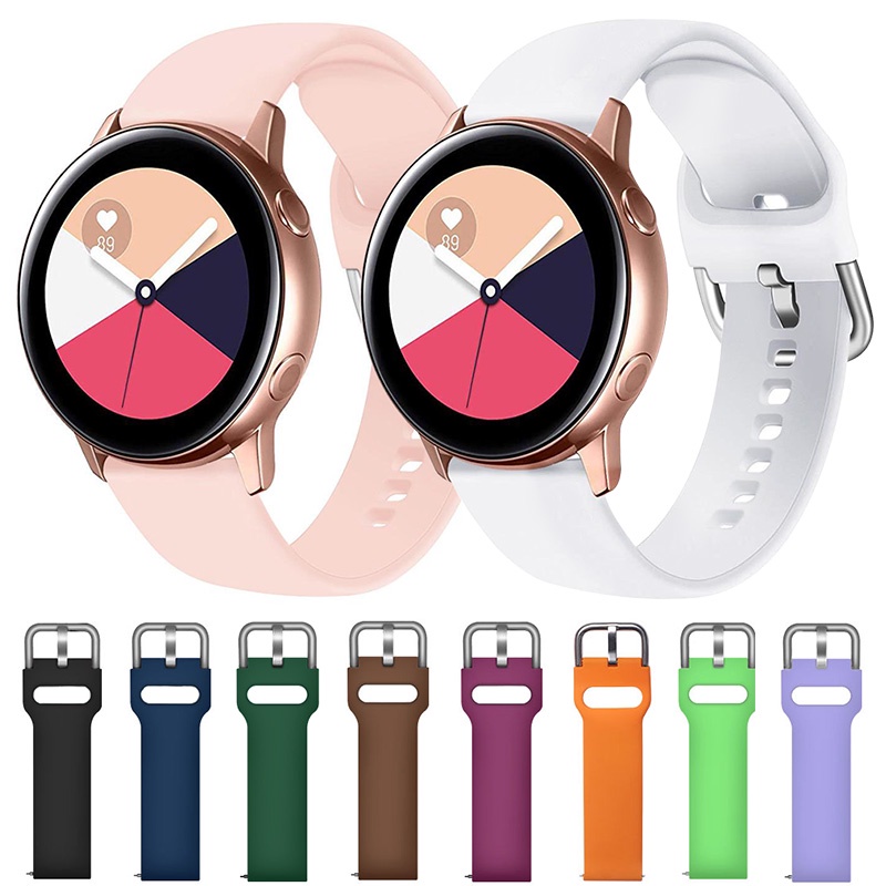 Dây Đeo Silicon Mềm 20mm Cho Đồng Hồ Thông Minh Samsung Galaxy Watch 42mm Active2 40/44mm Samsung S2 Classic