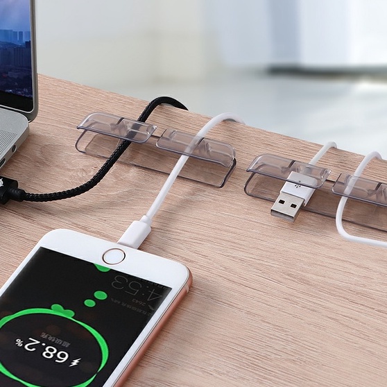 Set 3 dụng cụ cố định dây cáp sạc điện thoại gắn tường thiết kế tiện dụng