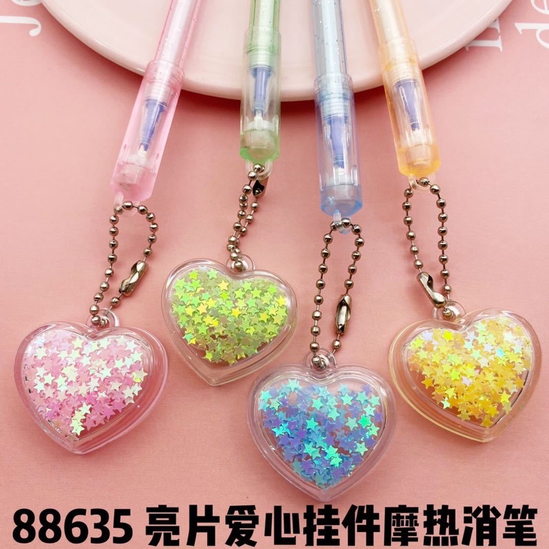 Bút nước xanh xóa được kèm trái tim