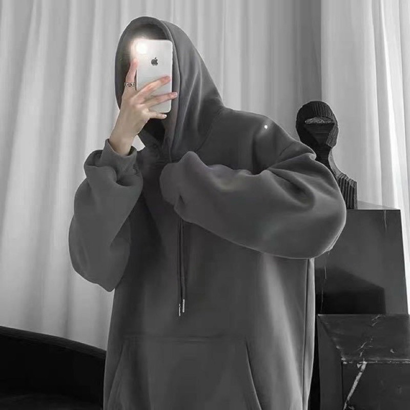 Hoodie xám trơn