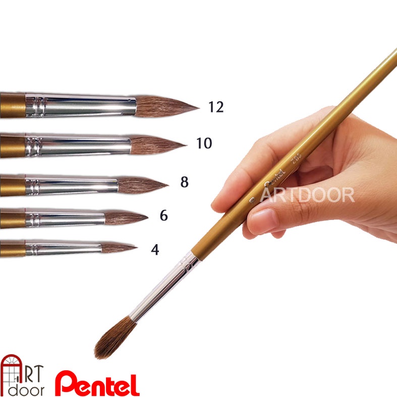 ♻️ ♻️ Cọ vẽ màu nước đầu tròn số 4 Pentel ZBS1-04♻️ ♻️