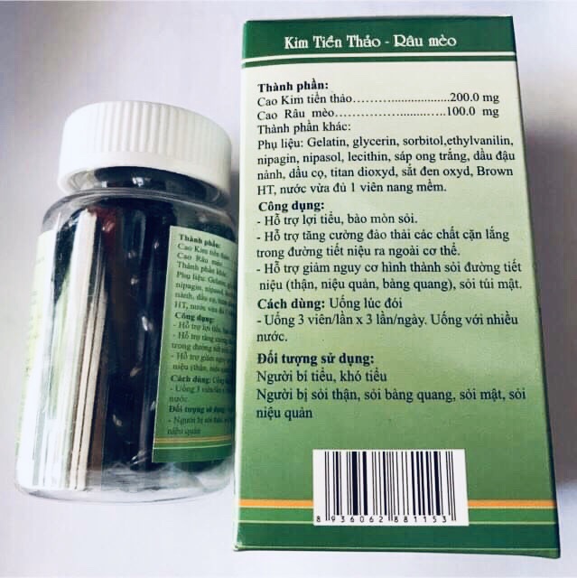 Kim tiền thảo râu mèo 100 viên (tiểu bí, khó tiểu, sỏi thận, sỏi bàng quang, sỏi mật, sỏi niệu quản..)