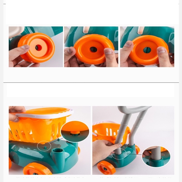 Đồ chơi xe đẩy siêu thị, mua hàng kèm các loại quả có thể thái