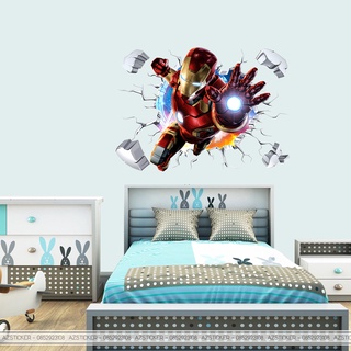 Hình Iron Man | Decal 3D Dán Phòng Khách , Phòng Ngủ