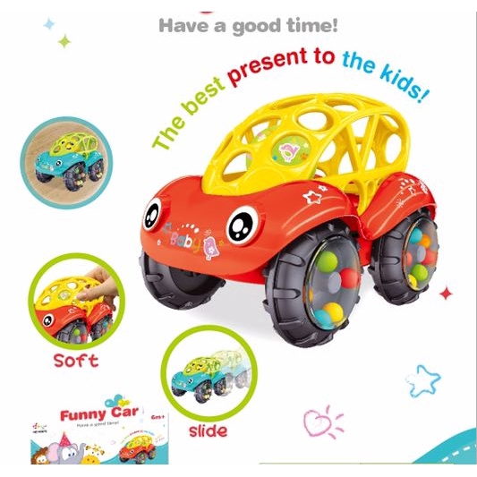 Xe đồ chơi mềm lục lạc phát nhạc cho bé