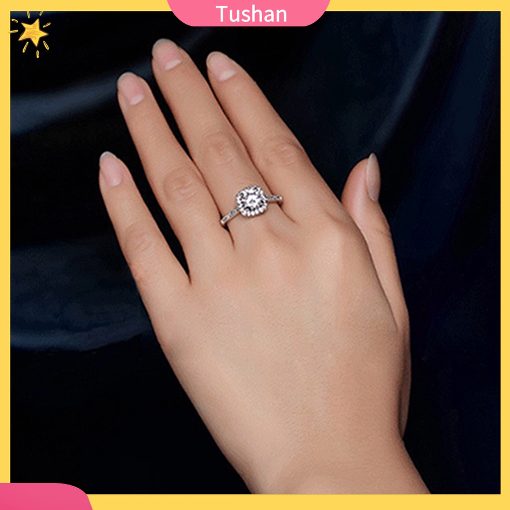 Nhẫn mạ vàng trắng đính đá Zircon lấp lánh thời trang sang trọng dành cho nữ