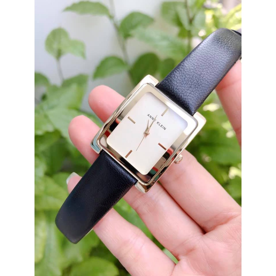 Đồng hồ nữ Anne Klein AK/2706CHBK Mặt Vuông, auth sẵn ship