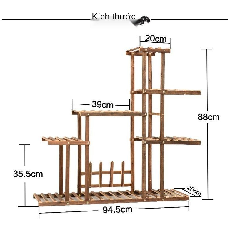 ○Giá đỡ hoa trong nhà có bánh xe bằng gỗ cứng cộng với thực vật chống ăn mòn sân ngoài trời Ưu đãi đặc biệt nhiề