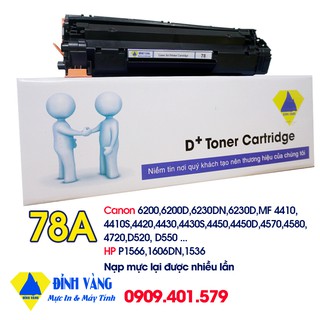 Hộp mực in 78A -Dùng máy  6200/6200D/6230DN/6230D/MF4410/4410S/4420/4430/4430S/4450/4450D/4570... - HP P1566/1606DN/1536