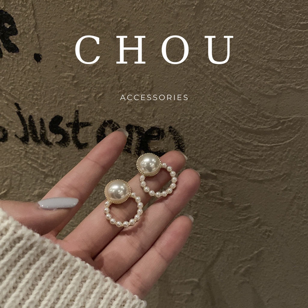 Bông Tai Đính Ngọc Vòng Tròn | CHOU ACCESSORIES |