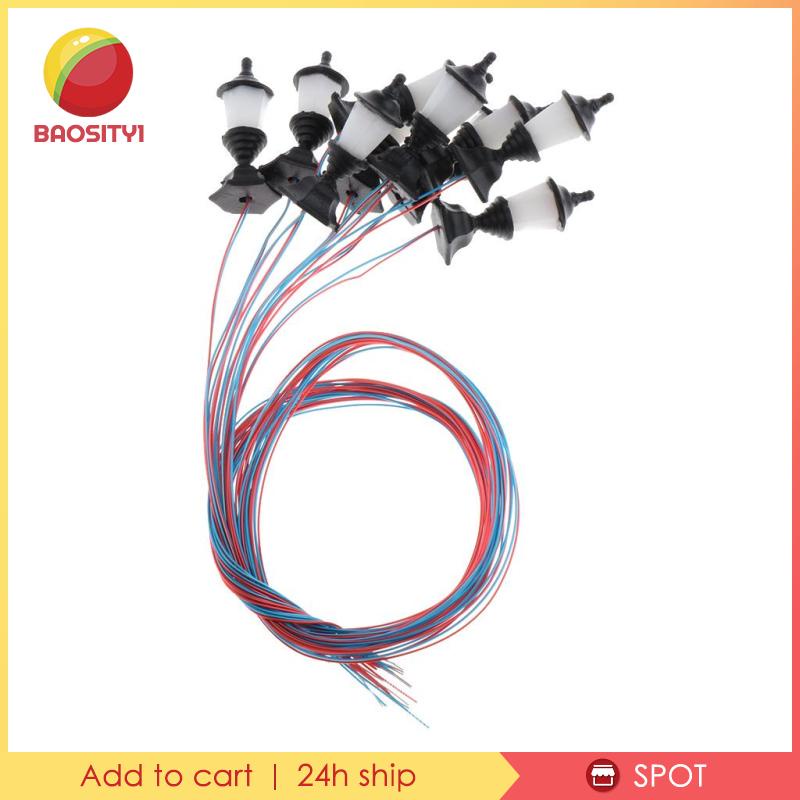 Set 10 mô hình đèn đường trang trí phong cảnh công viên 1.2cm 1:100