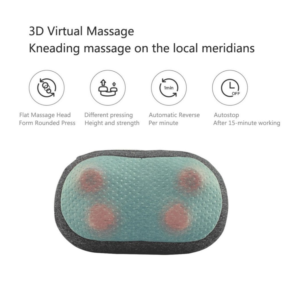 Gối massage XIAOMI LeFan kneading massage pillow cho cổ vai gáy lưng nhiệt vật lý trị liệu tiện lợi toàn thân giảm đau