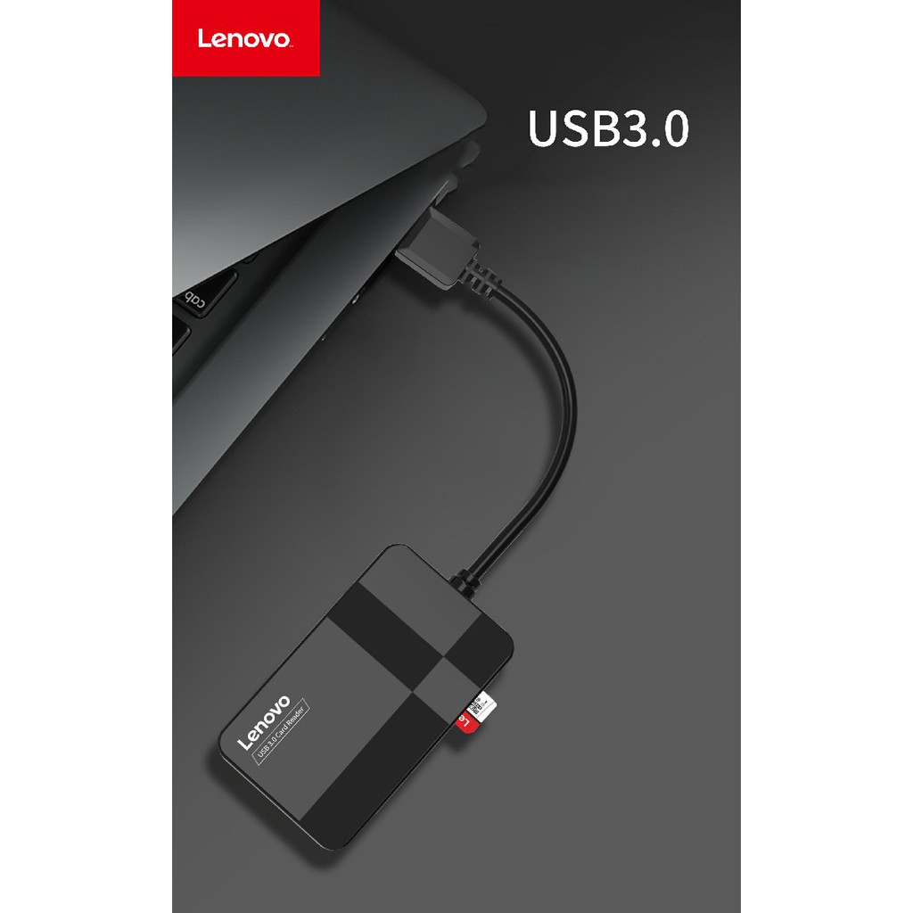 Đầu đọc thẻ USB 3.0 Lenovo D302 4 trong 1 (TF, SD, CF, MS) - Hàng Chính Hãng