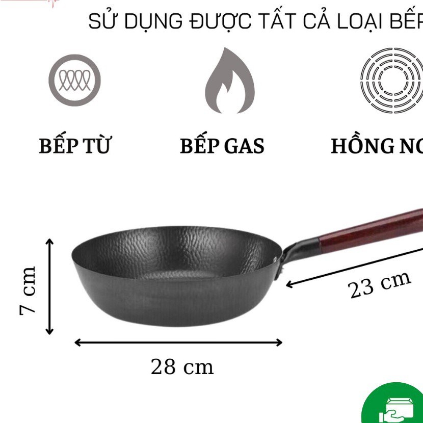 Chảo Chống Dính Sâu Lòng Longziwei Nhật Bản Size 28cm