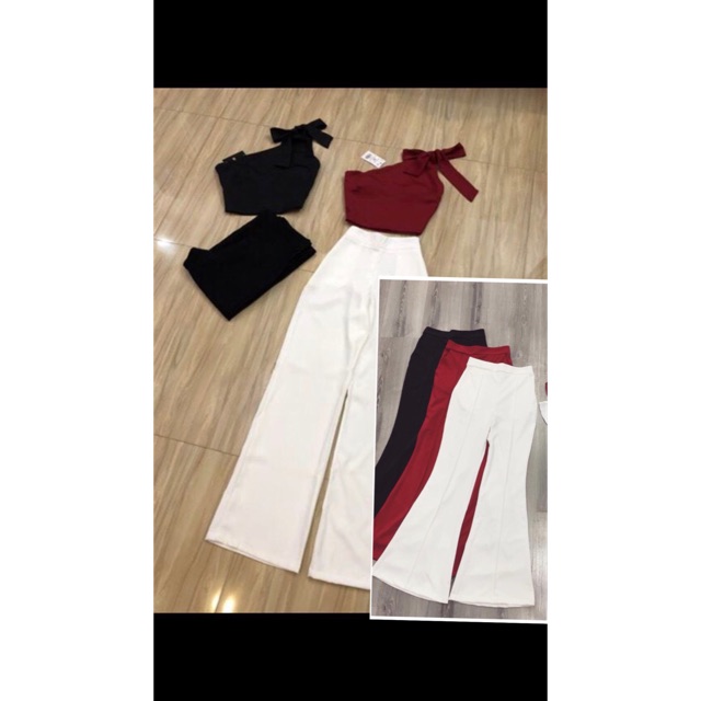 Set áo nơ quần ống loe