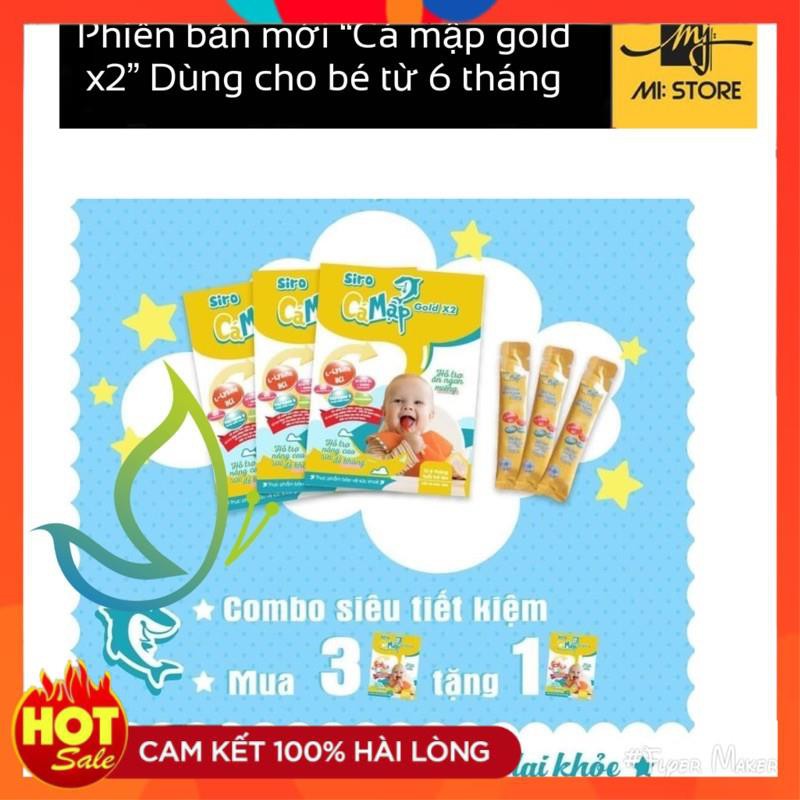 Baby shark mẫu mới siro cá mập gold X2 (hộp 30 gói + quà tặng 🎁) siro ăn ngon - tăng cân - hết táo bón