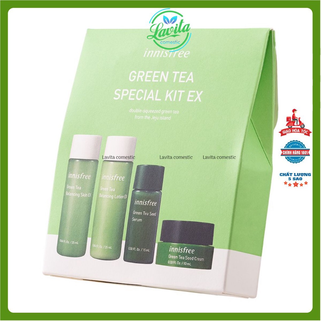 Bộ dưỡng da trà xanh mini Innisfree Green Tea Special Kit 4 in 1