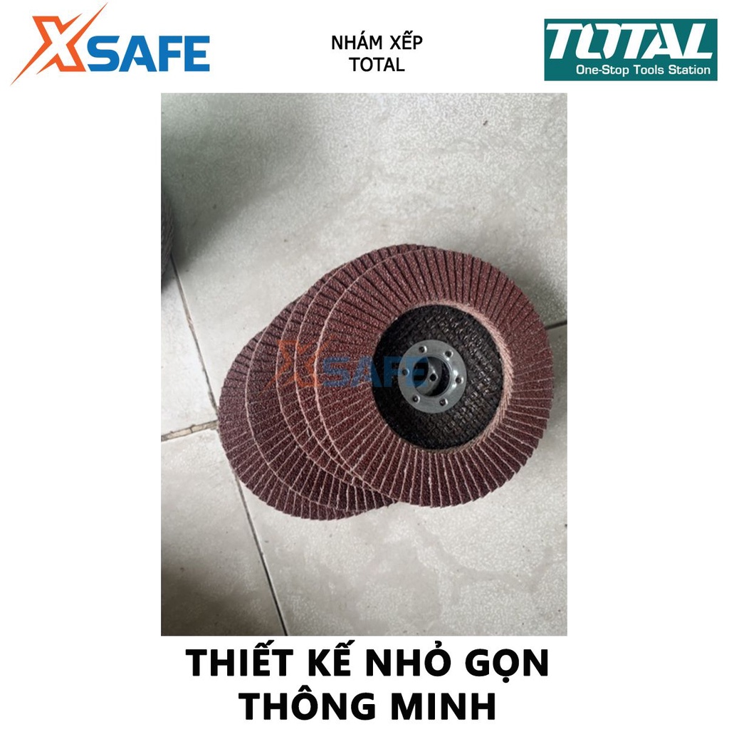 Đĩa nhám xếp TOTAL kích thước 100*16mm, độ nhám P40-P60-P80 phù hợp đánh bóng thép, gang và tấm thép - [XSAFE]