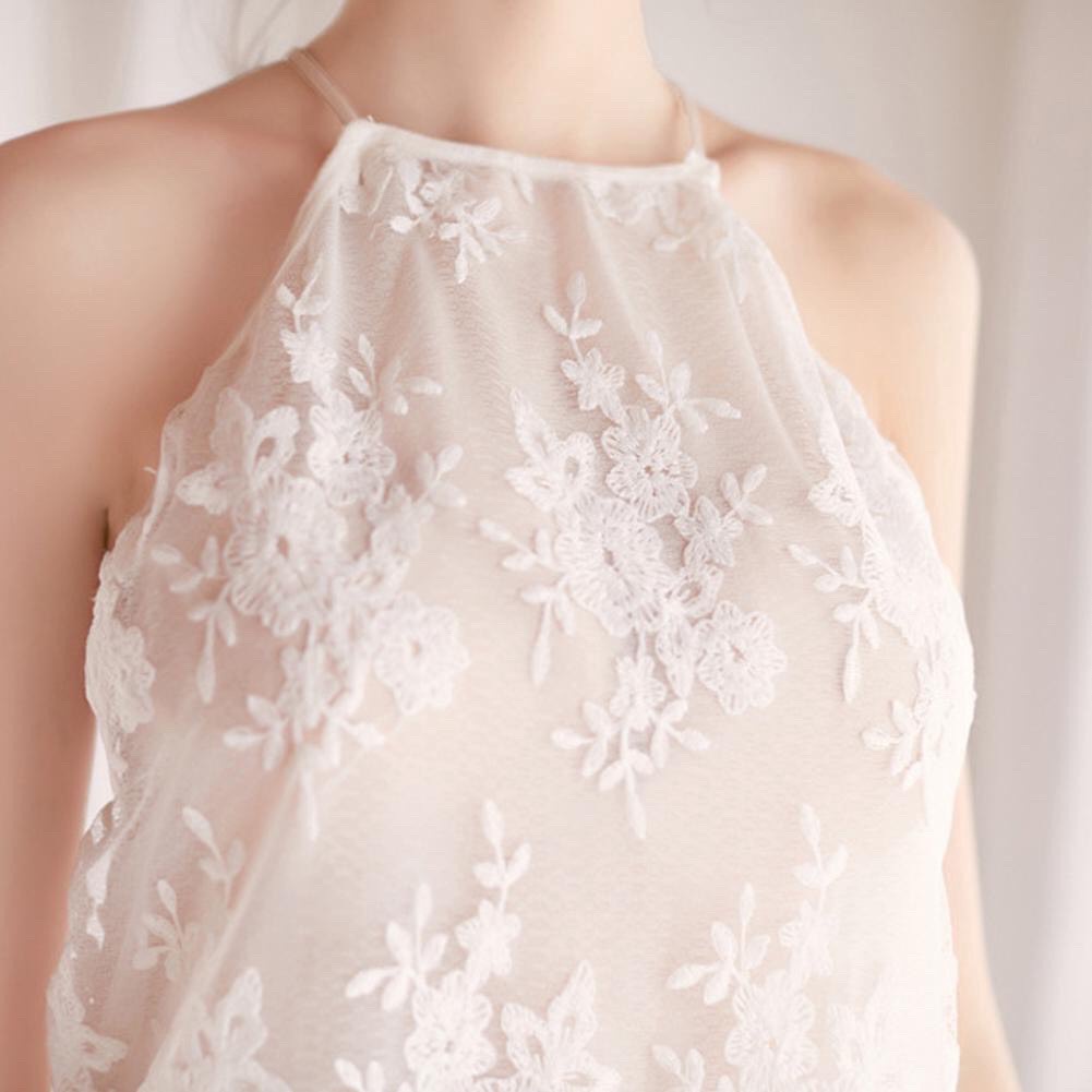 Đầm ngủ dây chéo lưng 2 lớp phối ren, sexy, quyến rũ, có kèm quần lót ren | BigBuy360 - bigbuy360.vn