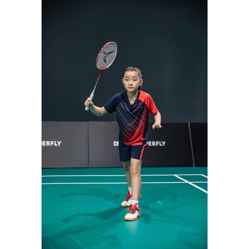 Quần short 560 jr cho trẻ em - xanh navy/đỏ Decathlon Perfly