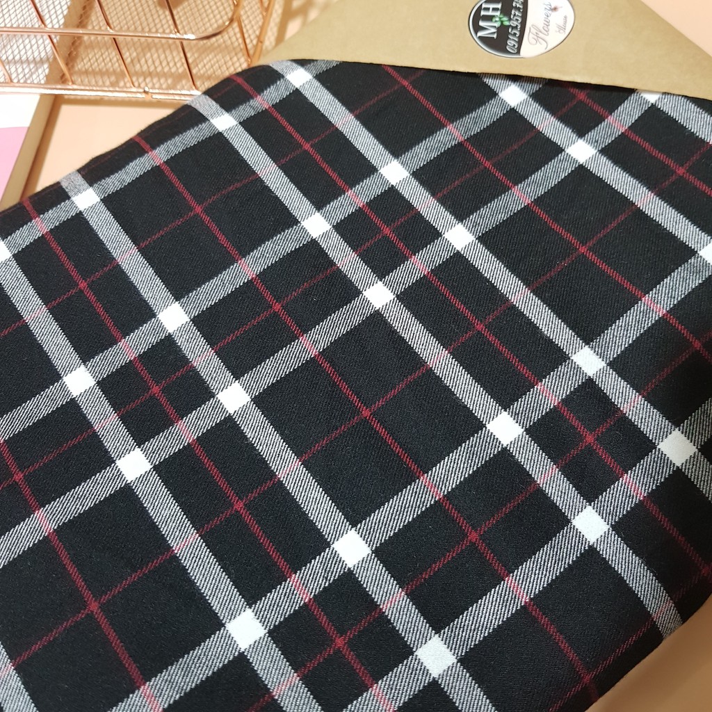 Vải kẻ caro vải may đồ chất dày mềm mịn 100x150cm Maihoaflower