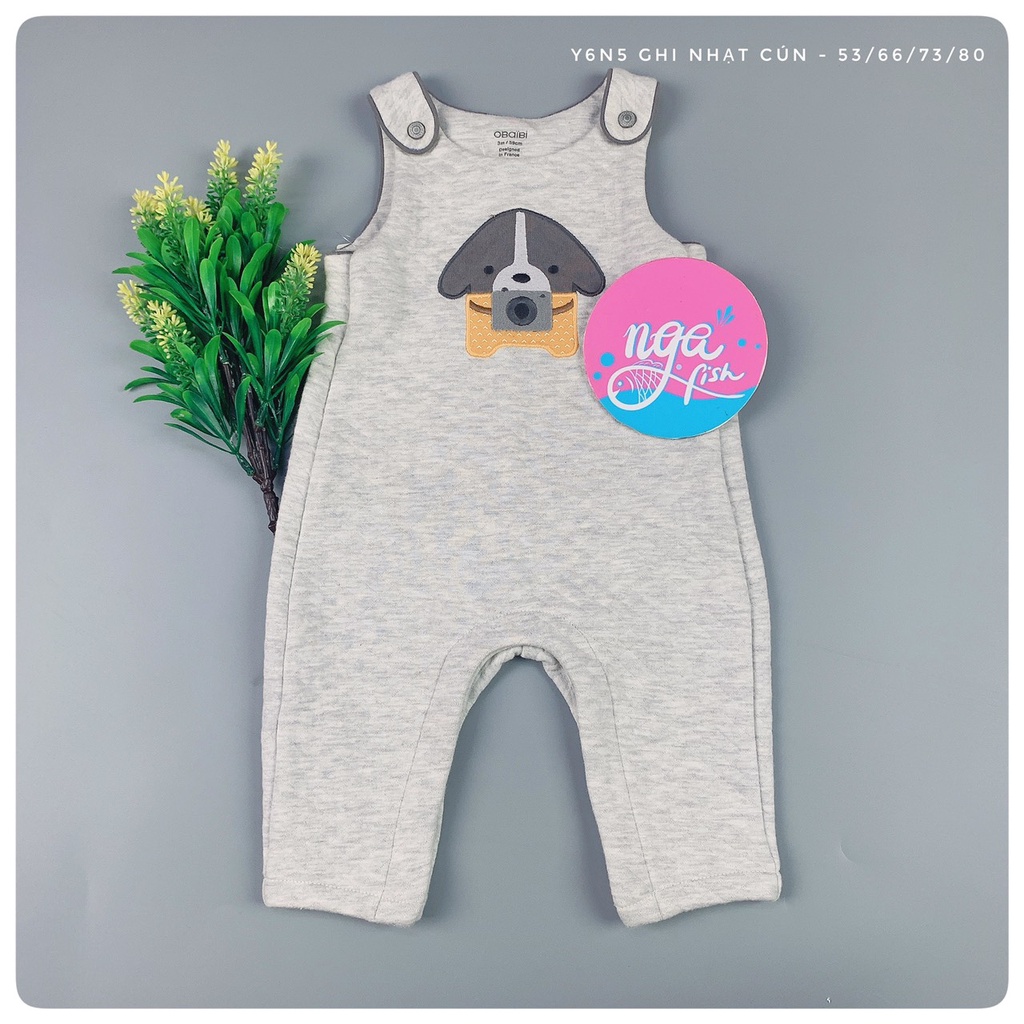 Yếm quần  cho bé trai bé gái yếm nỉ Obaibi size 0/3m - 12/18m đáng yêu Nga Fish Y6N5