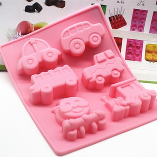 Khuôn Silicone 6 ô hình xe tải