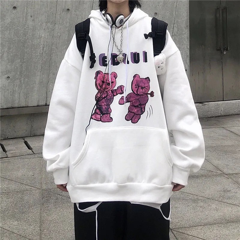 <S-3XL> ÁO HOODIE FORM RỘNG HÌNH GẤU ĐÁNH BOXING SIÊU XINH - ORDER 10 NGÀY