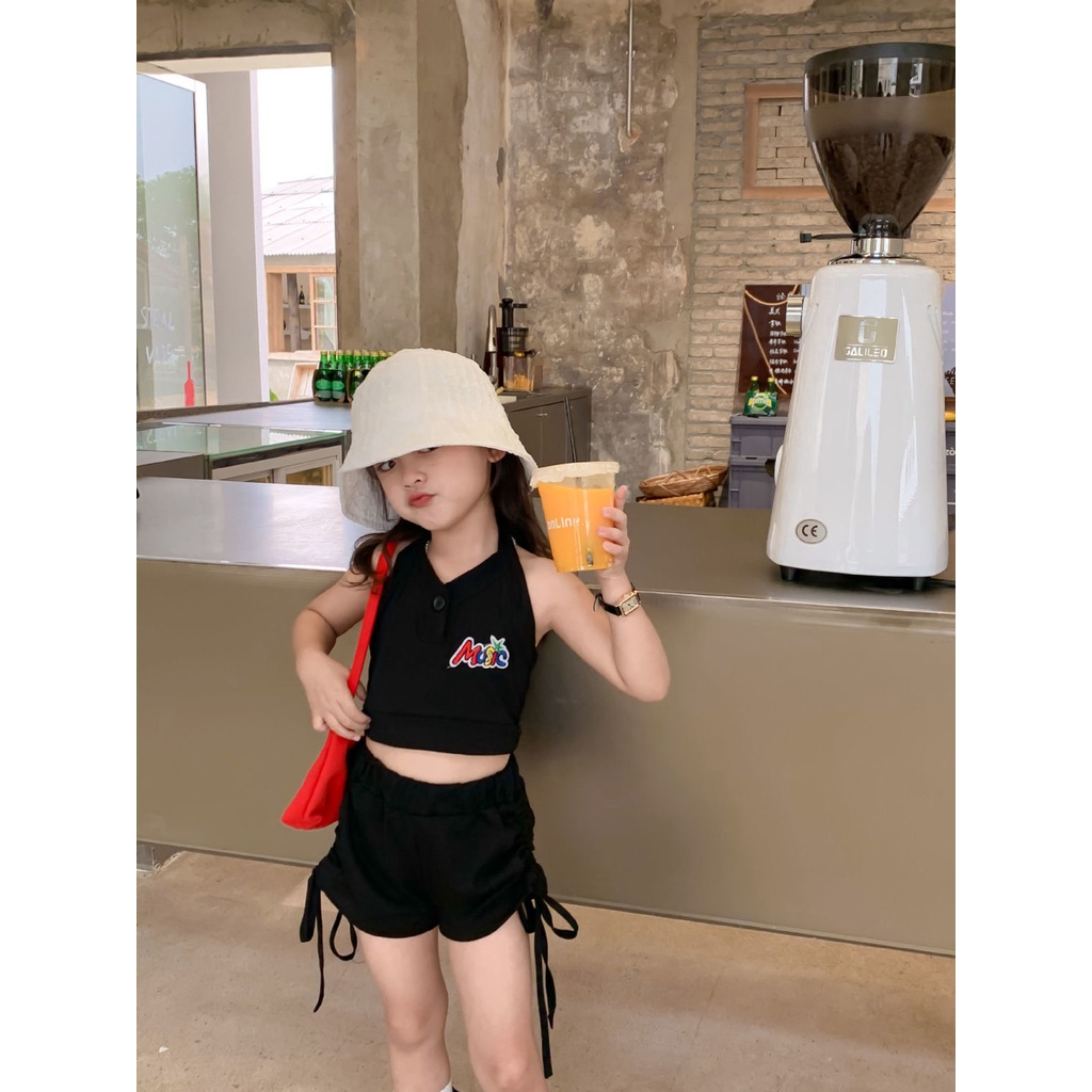 Set Đồ Thể Thao Mùa Hè 48 Giờ Gồm Áo Ba Lỗ Phong Cách Phương Tây Cho Bé Gái