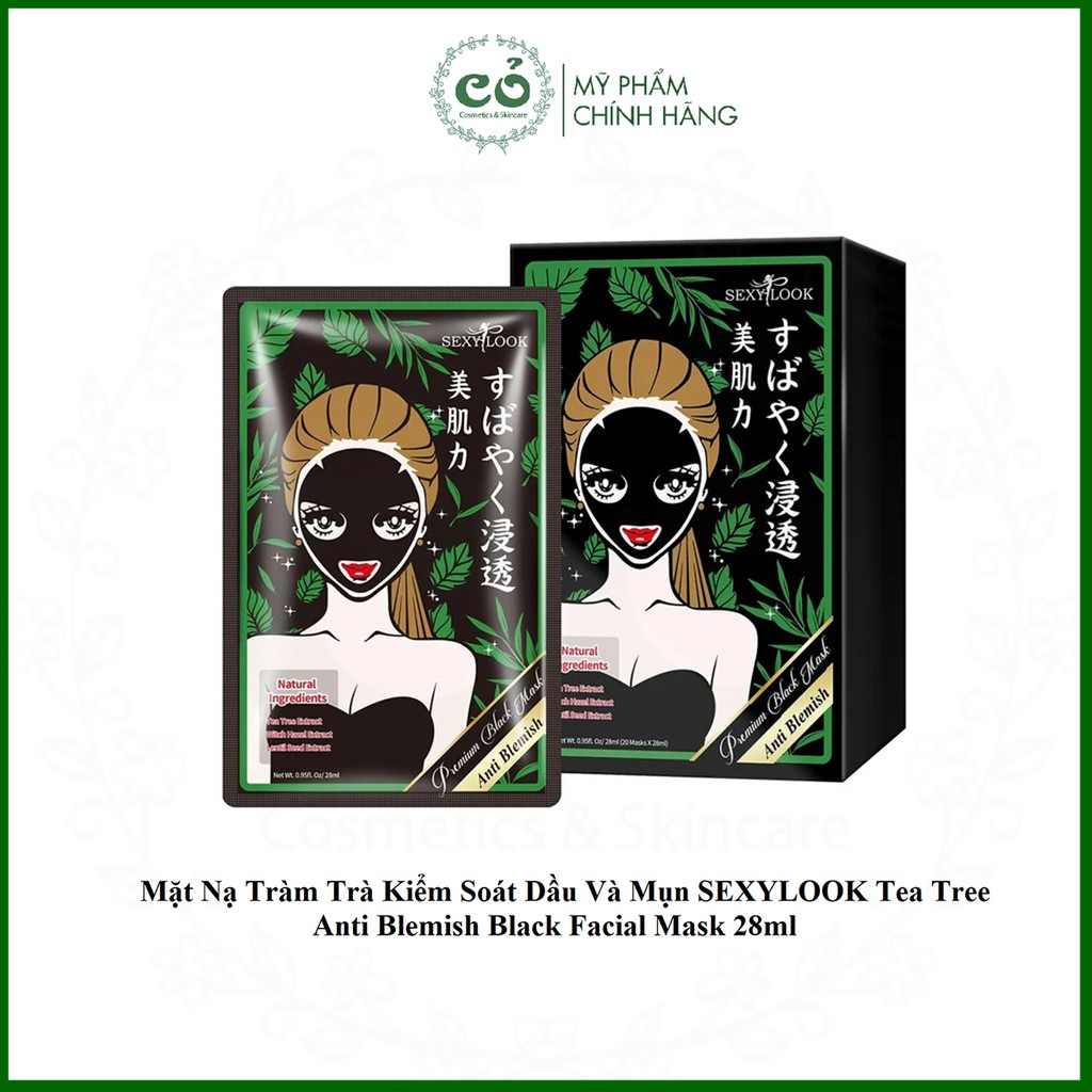 Mặt Nạ Tràm Trà Giảm Mụn SexyLook Tea Tree Anti Blemish Black Facial Mask