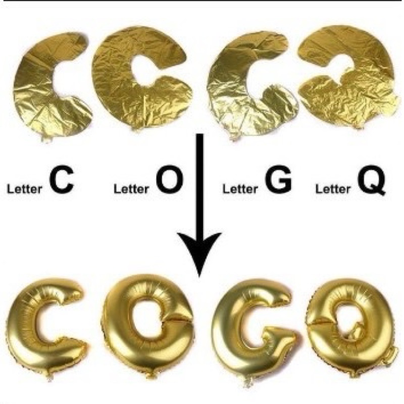 bóng chữ cái vàng, bạc sinh nhật, sự kiện inbox báo chữ (40cm)