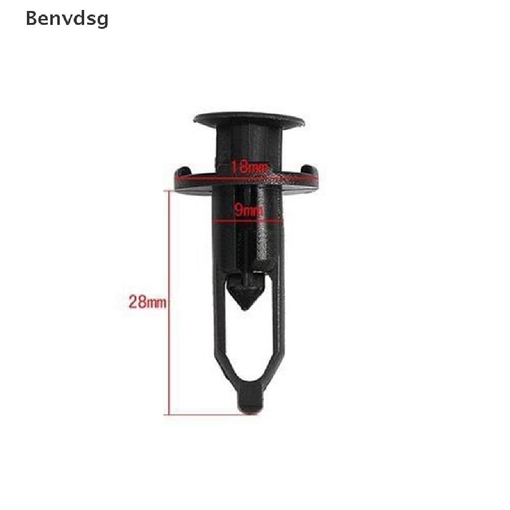 FENDER Bộ 100 Đinh Tán Nhựa Màu Đen 9mm Chuyên Dụng Cho Xe Hơi Toyota