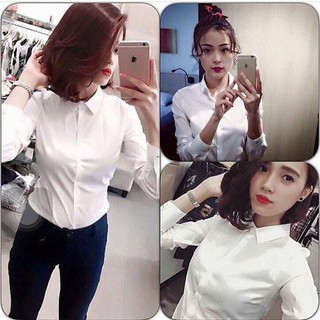 Áo sơ mi nữ trắng tay dài công sở cao cấp