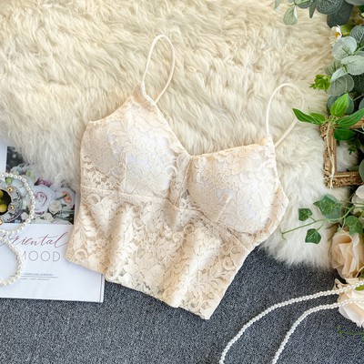 (Ảnh+clip thật) Áo 2 dây croptop đắp ren áo bra áo mặc trong siêu tiện dụng