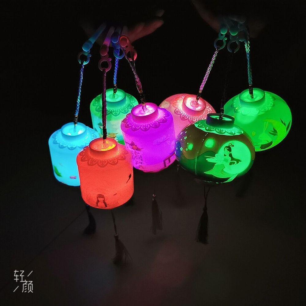 Fuhui lồng đèn trung thu Lồng Đèn led Hình Mặt Trăng Thỏ Phong Cách Trung Hoa
