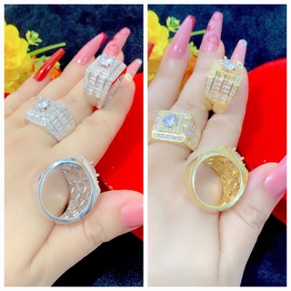 Nhẫn nam mạ vàng or bạch kim đính full đá 120822