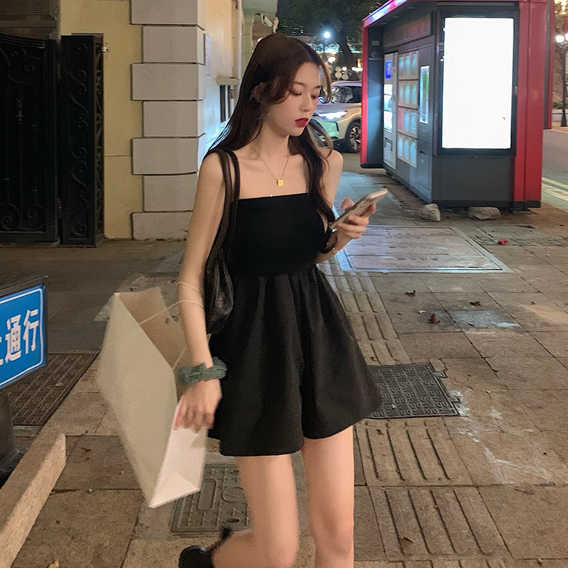 Áo liền quần Xiaozhainv ống rộng hở vai quyến rũ cho nữ