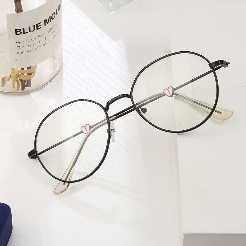 mắt kính cận 0.5~6.0/Kính đeo cậngọng tròn chống ánh sáng xanh kiểu Hàn Quốc /kính thời trang nữ cận kim loại