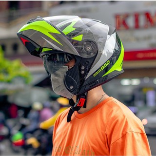 Mũ bảo hiểm fullface yohe 950 lật hàm - gara20