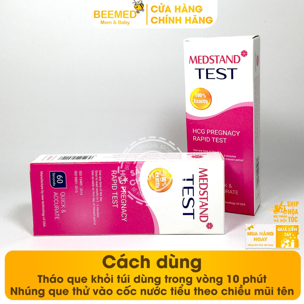 Que thử thai Medstand Test - Phát hiện thai sớm - Nhanh - Chính xác sau 60s - giao hàng kín đáo, che tên