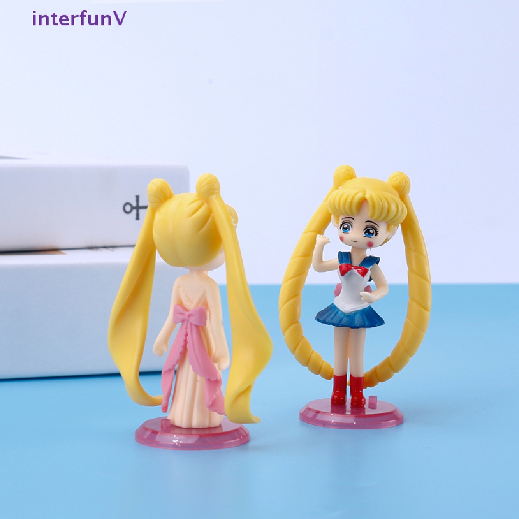 [InterfunV] Set 6 Mô Hình Đồ Chơi Anime Thủy Thủ Mặt Trăng Mini Trang Trí Sưu Tầm