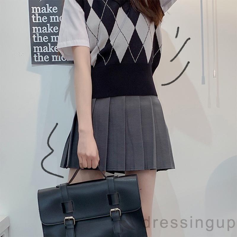 Áo Dệt Kim Nữ Không Tay Cổ Chữ V Màu Hồng / Xám