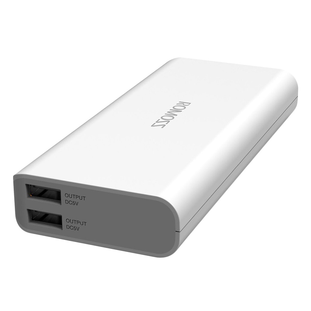 Pin sạc dự phòng Romoss Sense 4 10400mAh hỗ trợ 2 cổng sạc cùng lúc (Trắng)