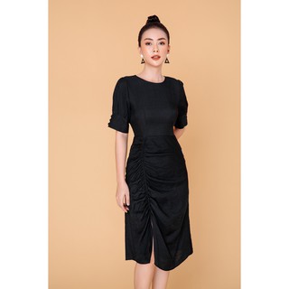 Đầm ngắn tay dúm gấu - 20Again